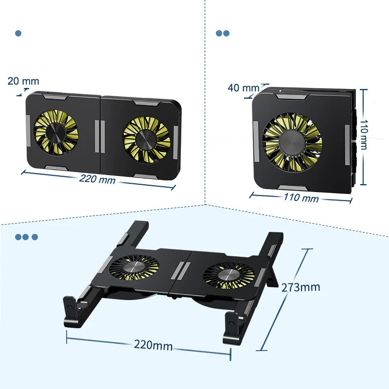 Laptop Stand Portable Cooling Fan Heat Dissipation For Macbook Air Pro iPad HP DELL Tablet Cooler Holder Notebook Bracket