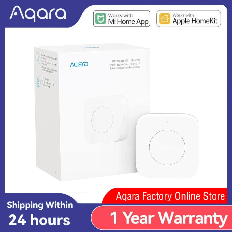 Aqara Smart Wireless Mini Switch Key ZigBee Sensor Connection Remote One Key Control Button Smart Home For Mi home Homekit APP