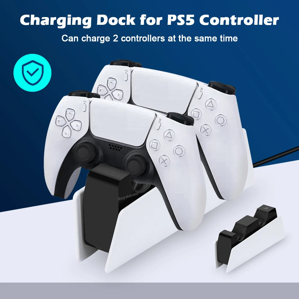 NEW Fast Dual Charging Station For PS5 DualSense Wireless Game Controller Handle Charging Dock Stand for PlayStation5 Gamepad