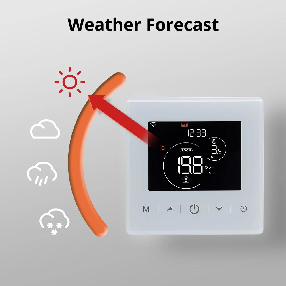 Beok Battery Powered Wifi Thermostat Tuya Smart Heating Temperature Controller for Gas Boiler with Alexa Google Home