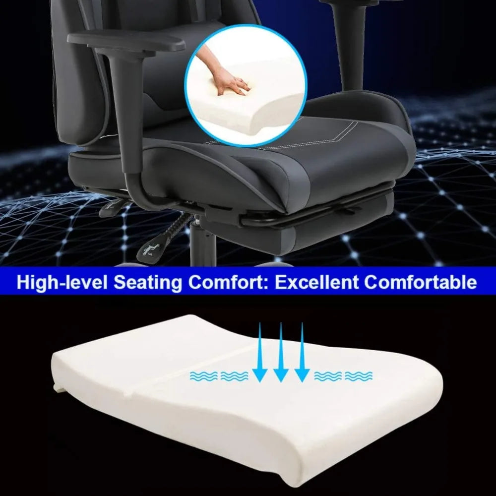 Gaming Chair Cheap Desk Chair Executive PU Leather Rolling Swivel Computer Chair With Lumbar Support Grey Office Furniture