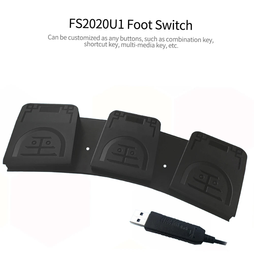 FS2020U1 USB Foot Switch Control Key Customized Computer Keyboard Action Pedal for Medical Devices Instruments Computers Office