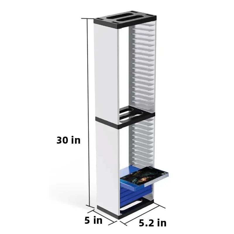 DATA FROG Video Game Storage for PS5/ PS4/ PS3/ Xbox Series S X/Xbox Game Shelf Organizer for Playstation DVD Game Holder Tower