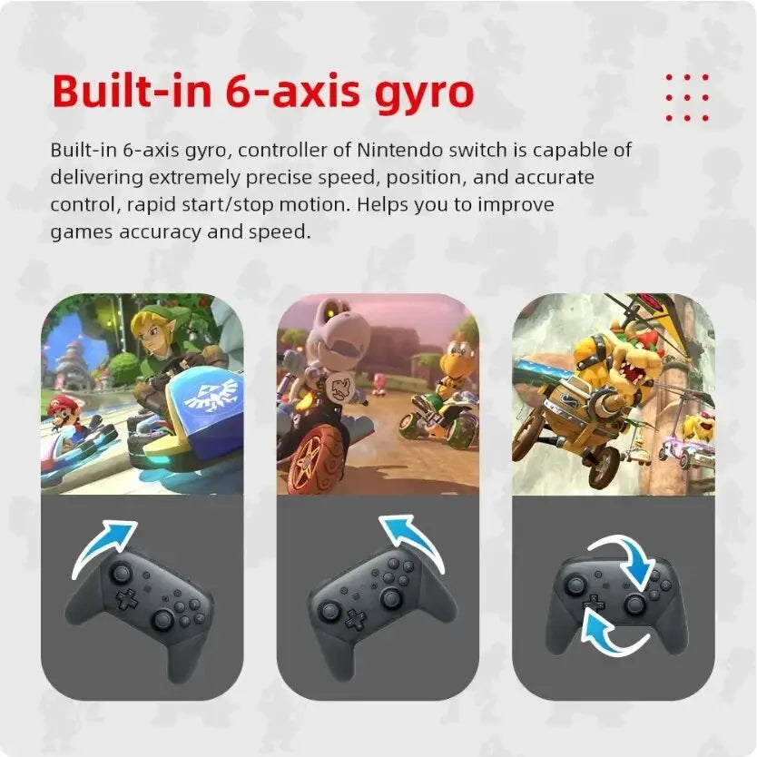 Wireless Bluetooth Gamepad for Switch Pro Controller Wake Function Joystick 6-Axis Gyro Handle HD Vibration for PC Game Console