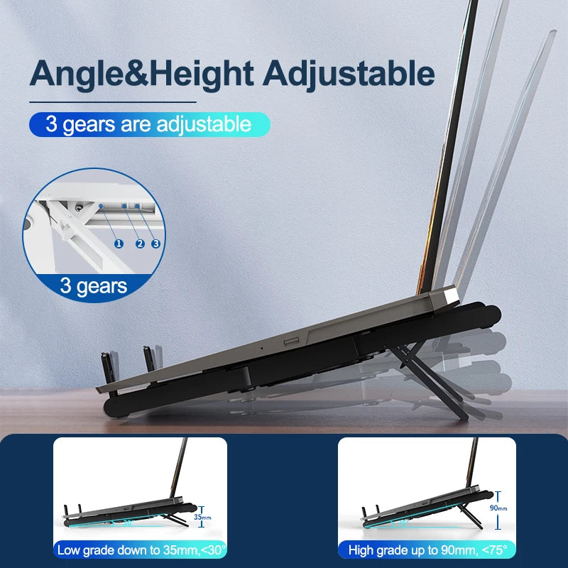 Laptop Stand Portable Cooling Fan Heat Dissipation For Macbook Air Pro iPad HP DELL Tablet Cooler Holder Notebook Bracket