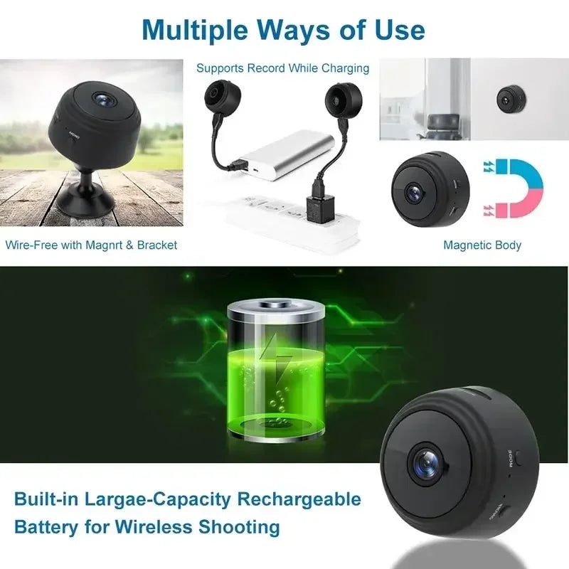 Mini wireless surveillance camera, WiFi, security monitoring, remote monitor, camera, video, smart home, A9