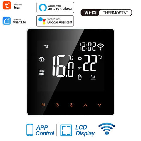 WiFi Smart Thermostat Electric Floor Heating Water/Gas Boiler Temperature Remote Controller Work With TuyaSmart APP Alexa Google