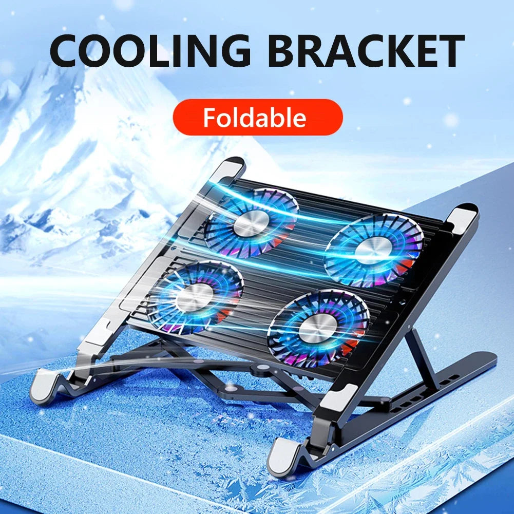 Laptop Cooler Base Stand Foldable Laptop Cooling Pad Portable Adjustable suporte para notebook for 11 Inch with 2/4 Fans