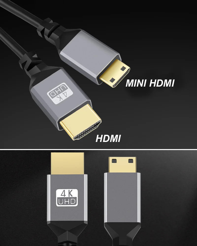 4K@60HZ 0.5-2.4M Micro mini HDMI-Compatible TO HDMI Minihdmi Microhdmi Coiled Extension Flexible Spiral Cable Male to Male Plug