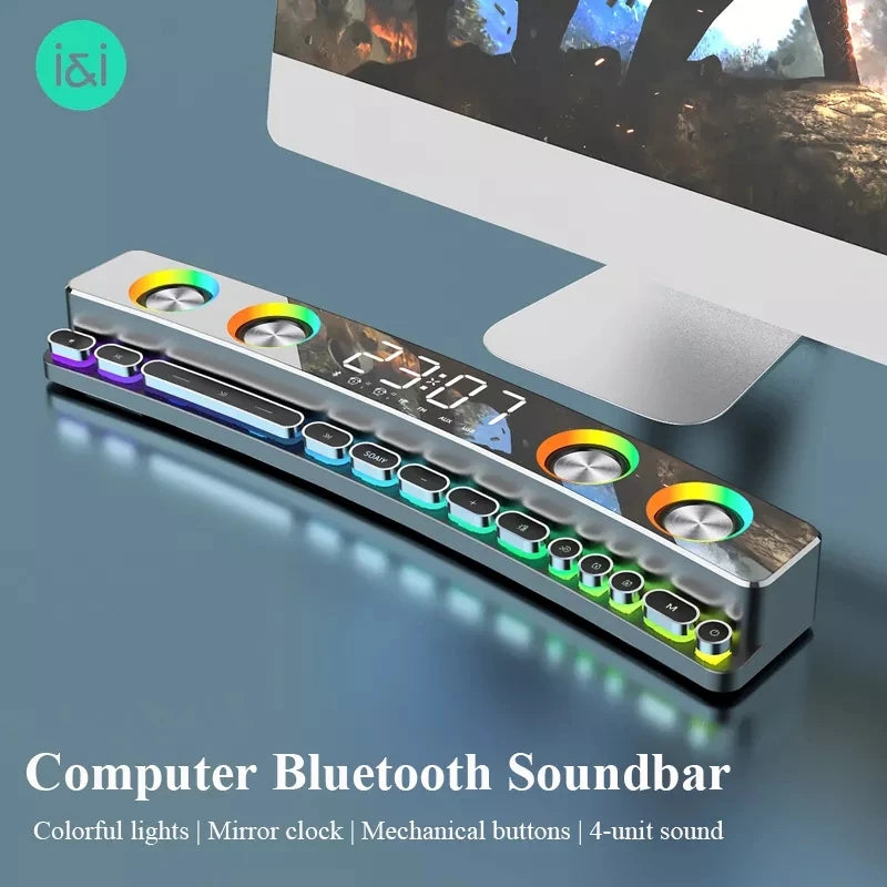 3600mAh BT Wireless Game Bluetooth Speaker Soundbar USB 3D Stereo Subwoofer AUX Home Indoor Sound Bar Computer Loudspeaker SOAIY