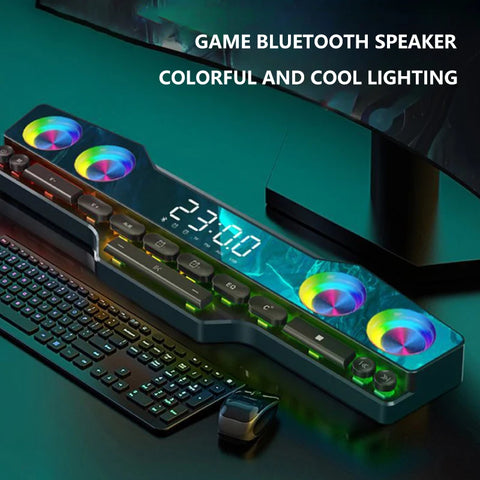 RGB Lighting Wireless Bluetooth Speaker HiFi 3D Stereo Subwoofer 4000mAh Home Clock Gaming Speakers Computer Soundbar 블루투스 스피커