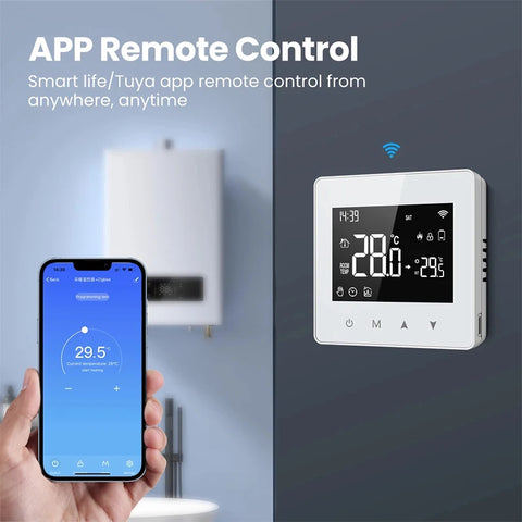 Tuya WiFi Zigbee Thermostat Smart Home Life Battery Powered Temperature Controller for Gas Boiler Works with Alexa Google Home