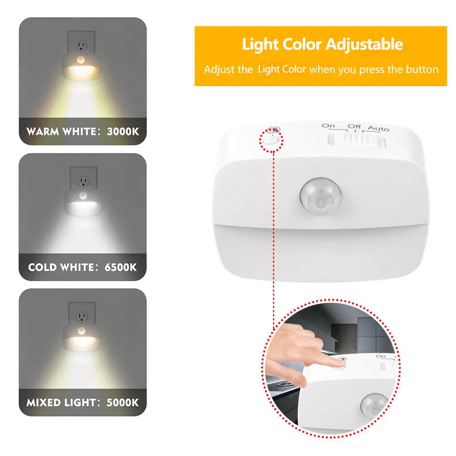 LED Night Light EU Plug In Smart Motion Sensor Light 220V Wall Lamp for Home Aisle WC Hallway Stair Kitchen Bedroom Night Lamp