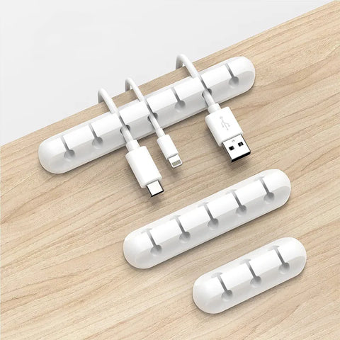 Desktop Self-adhesive Silicone Cable Organizer Earphone Mobile Phone Data Cable Multi-function Wire Winder Wall Cable Fixer