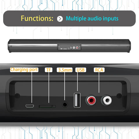 TV Car Sound Bar Wired and Wireless Bluetooth-compatible Home Surround SoundBar for PC Theater TV Computer Speaker