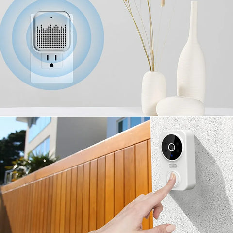 Tuya WiFi Video Doorbell Home WiFi Wireless Doorbell Rechargeable Battery Powered Color Night Vision Camera Bell Visual Doorbell