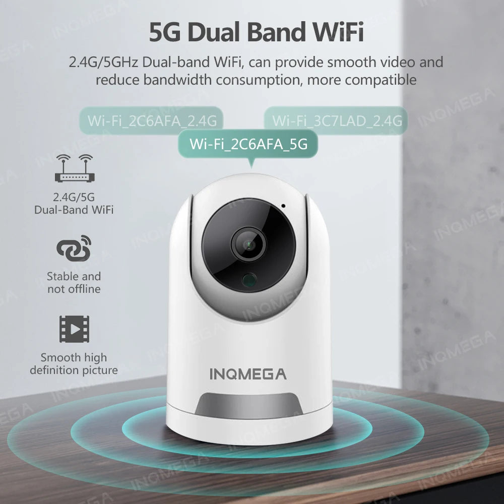 INQMEGA 5G Wifi Camera Home Security Cameras Wireless ip Cam Support Google Home Alexa security camera for Home Tuya Smart