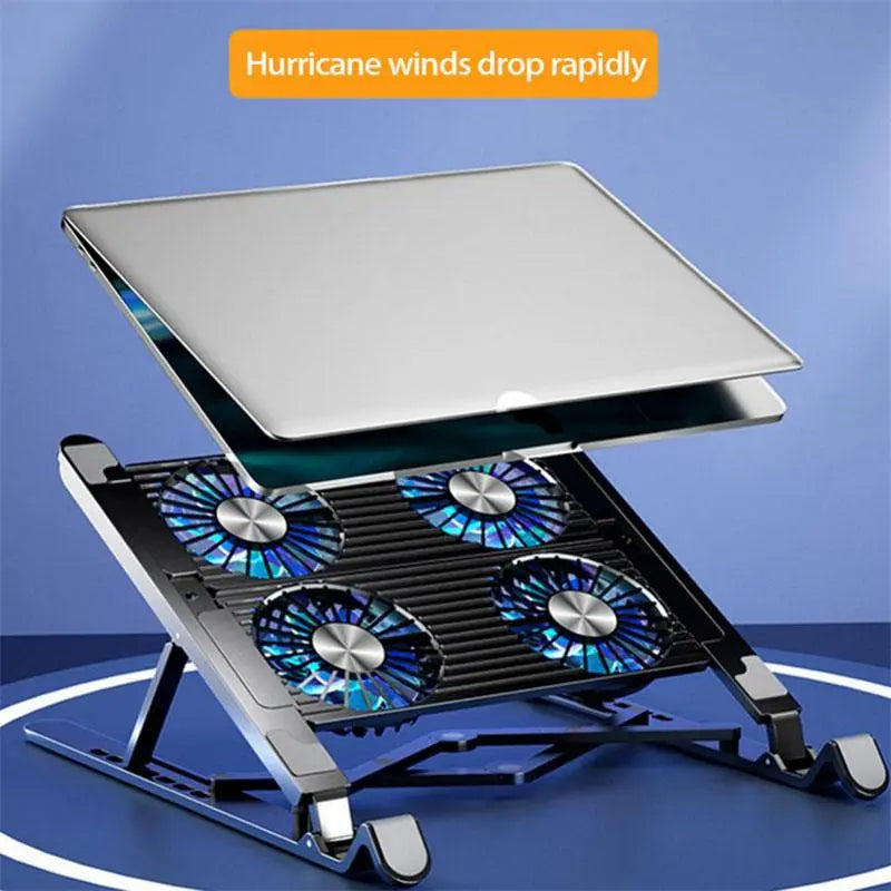 Laptop Desktop Stand Dual Cooling Fans Laptop Cooling Pad Foldable Support Rack Computer Components Laptop Table Folding Holder