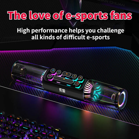 Bluetooth Speaker High-power RGB Gaming Speaker Wireless Bass Column Subwoofer 3D Surround Soundbar Computer Speaker