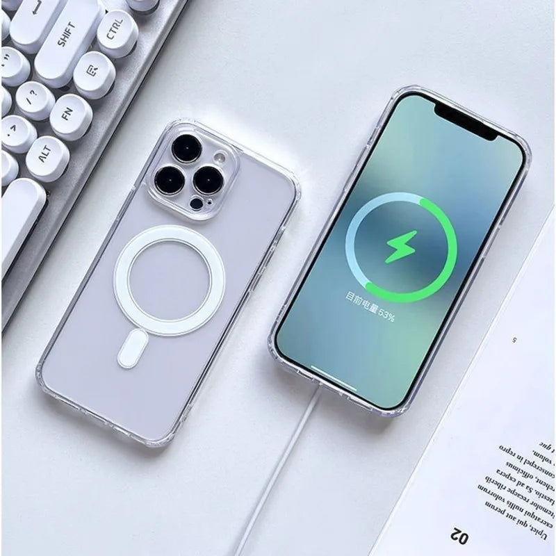 For Magsafe Magnetic Case For Iphone 13 Pro Max Case IPhone 12 Mini Phone Cover Straight Edge 11 Wireless Charging X