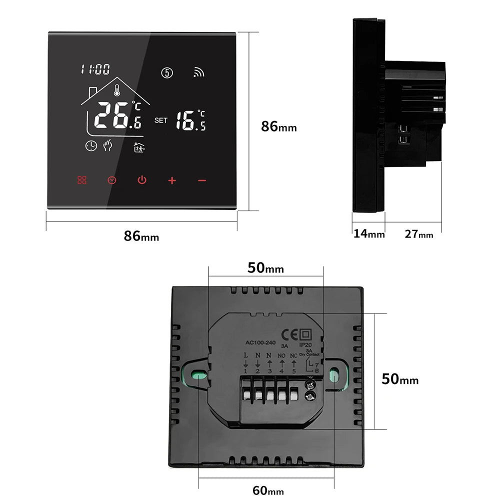 MINCO HEAT M4A Warm Floor Thermostat Tuya WiFi 3A 16A Electric/Gas Boiler/Water Heating Temperature Controller 1PC