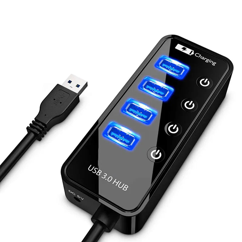 USB HUB 3.0 4 7 Port Smart Phone Charger Multi For Ipad MacBook Pro Computer PC Notebook Laptop Accessories With Power Adapter