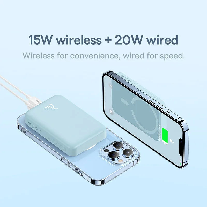 Baseus Power Bank 10000mAh Mini Magnetic Wireless Fast Charge Auto-wake For iPhone 15 14 13  Pro Max Magnetic Powerbank