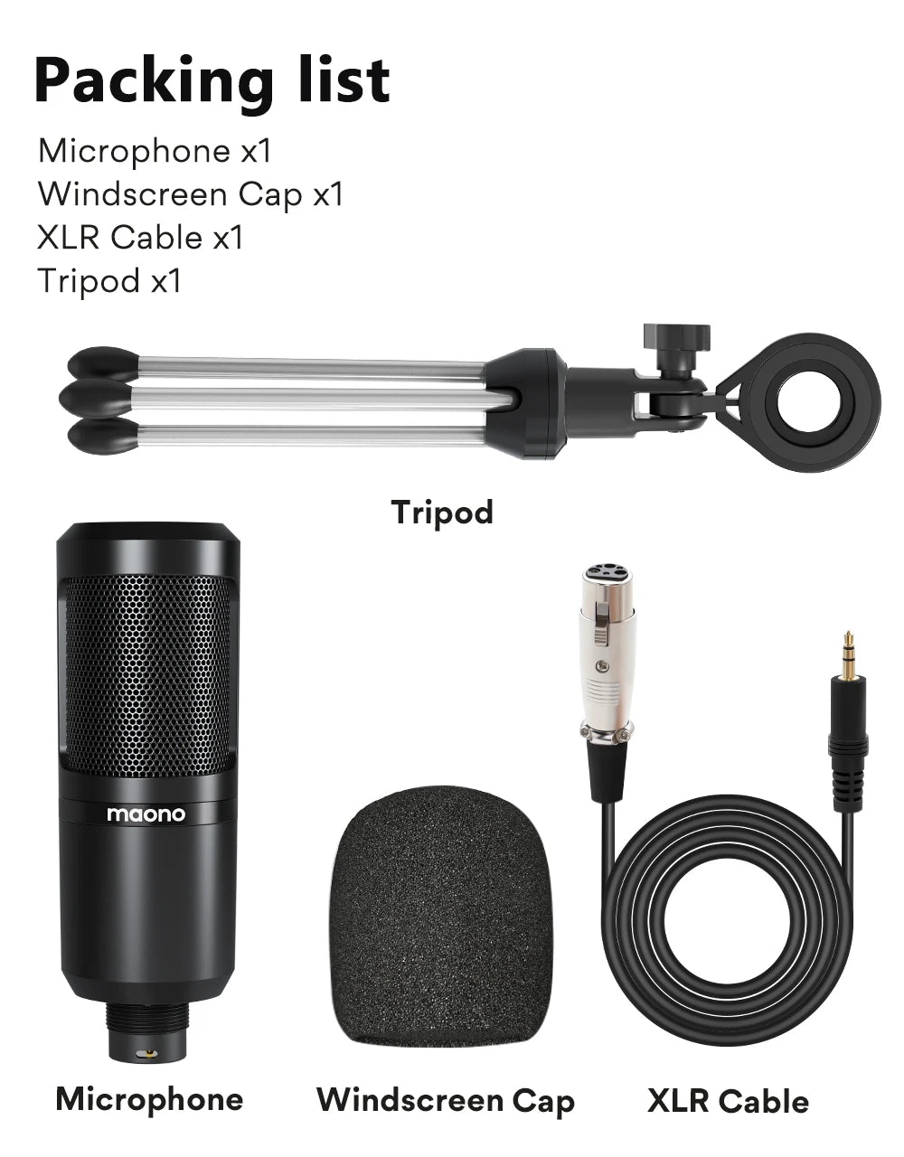 Maono PM360TR Condenser Microphone Podcast Microphone 3.5mm Mic for Computer,Laptop,Phone,Sound Card,YouTube,Gaming,Recording