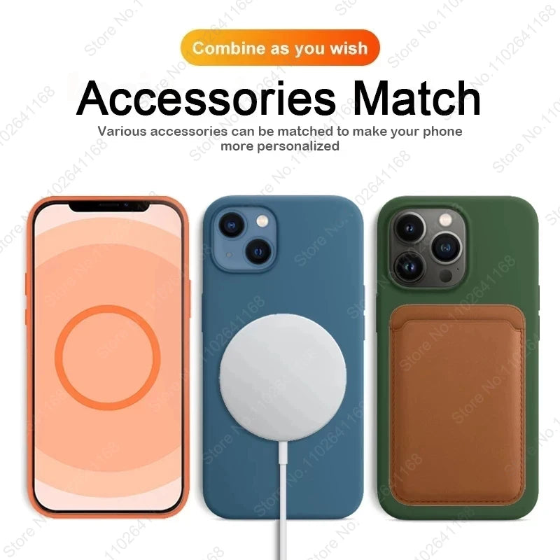 Official Original Animated Leather Cases For iPhone 15 14 13 Pro Max For Magsafe Magnetic Wireless Charging Cover For 14 15 Plus