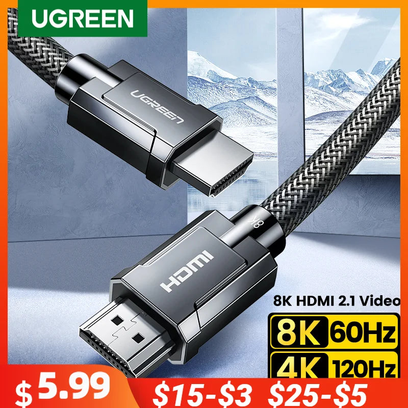 UGREEN 8K HDMI-Compatible Cable for Xiaomi TV Box PS5 USB HUB Ultra High Speed Certified 8K@60Hz  Cable 48Gbps eARC Dolby Vision