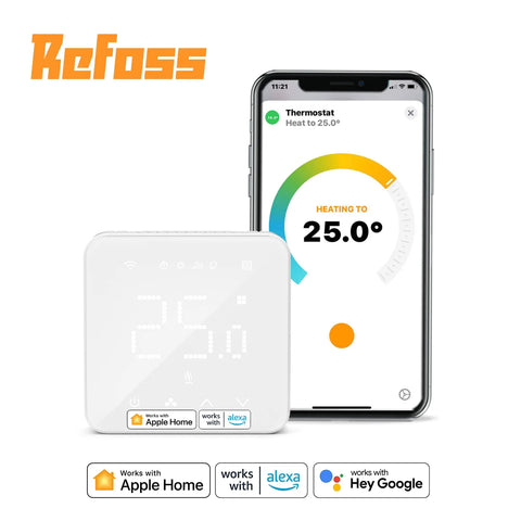 Refoss HomeKit Wi-Fi Smart Thermostat for Boiler/Water Underfloor Heating System Touch Screen For Siri Alexa Google Assistant