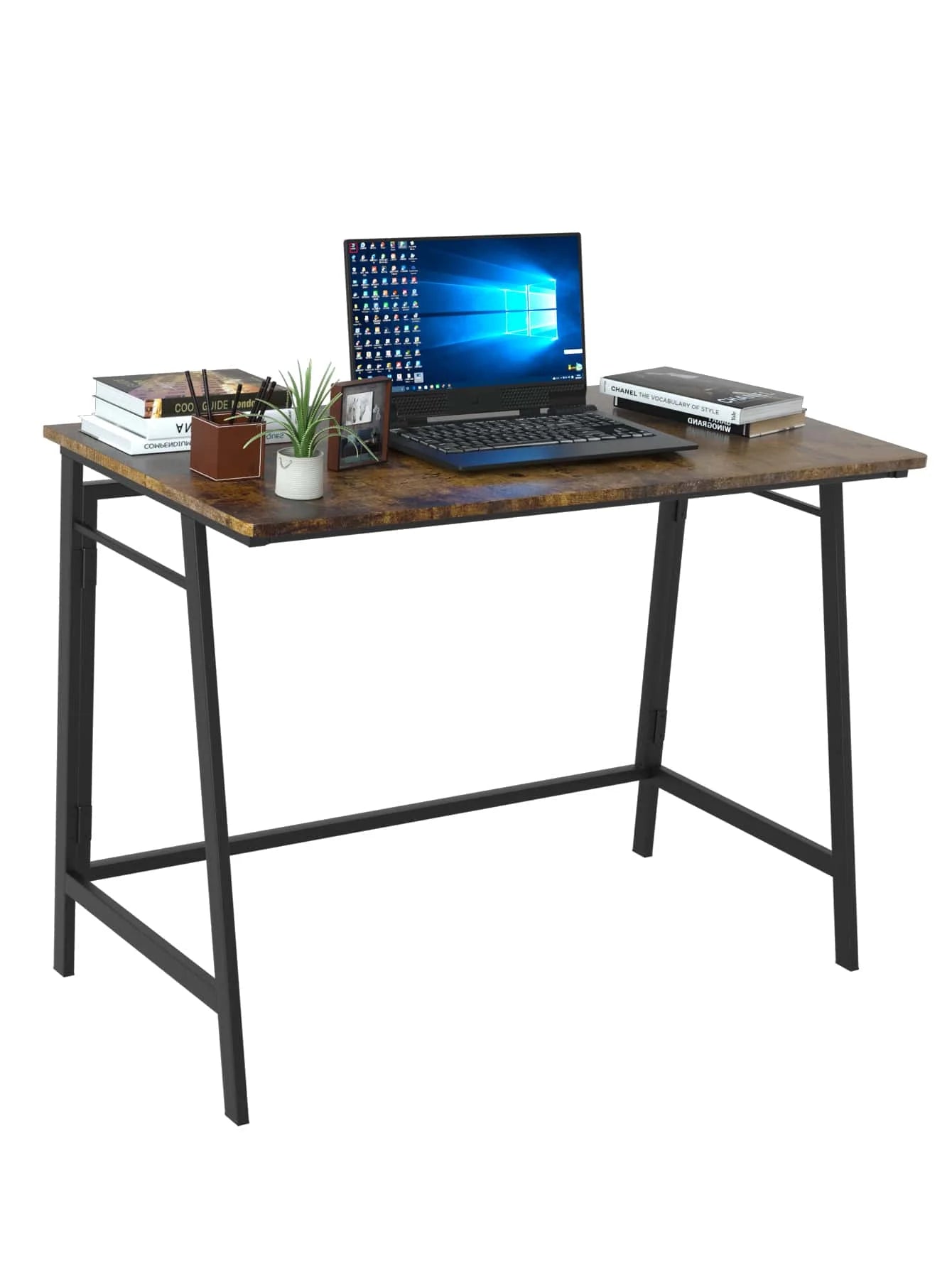 Folding Desk-40 Inch Writing Computer Desk, Space Saving Foldable Table, Modern Simple Style PC Table