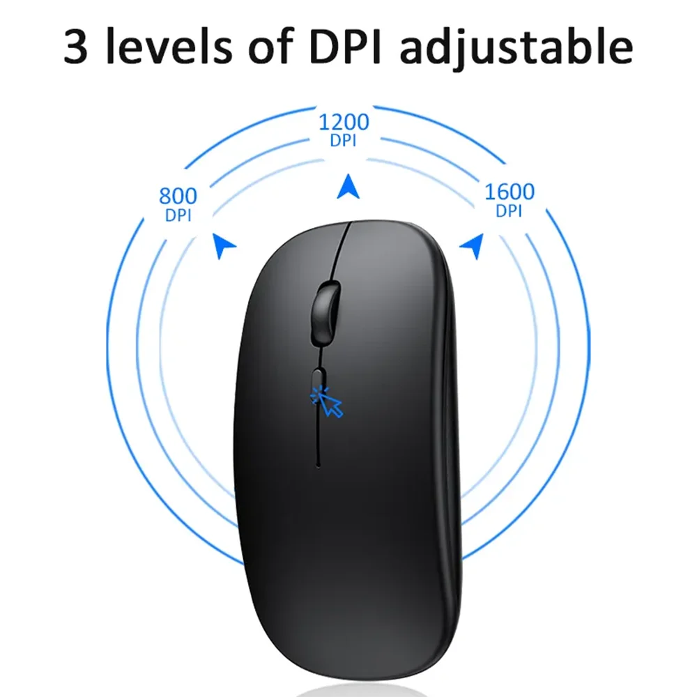 Slim Wireless Mouse 2.4GHz Optical Mice 1600DPI Gamer Office Quiet Mouse Ergonomic Design Mice With USB Receiver For PC Laptop