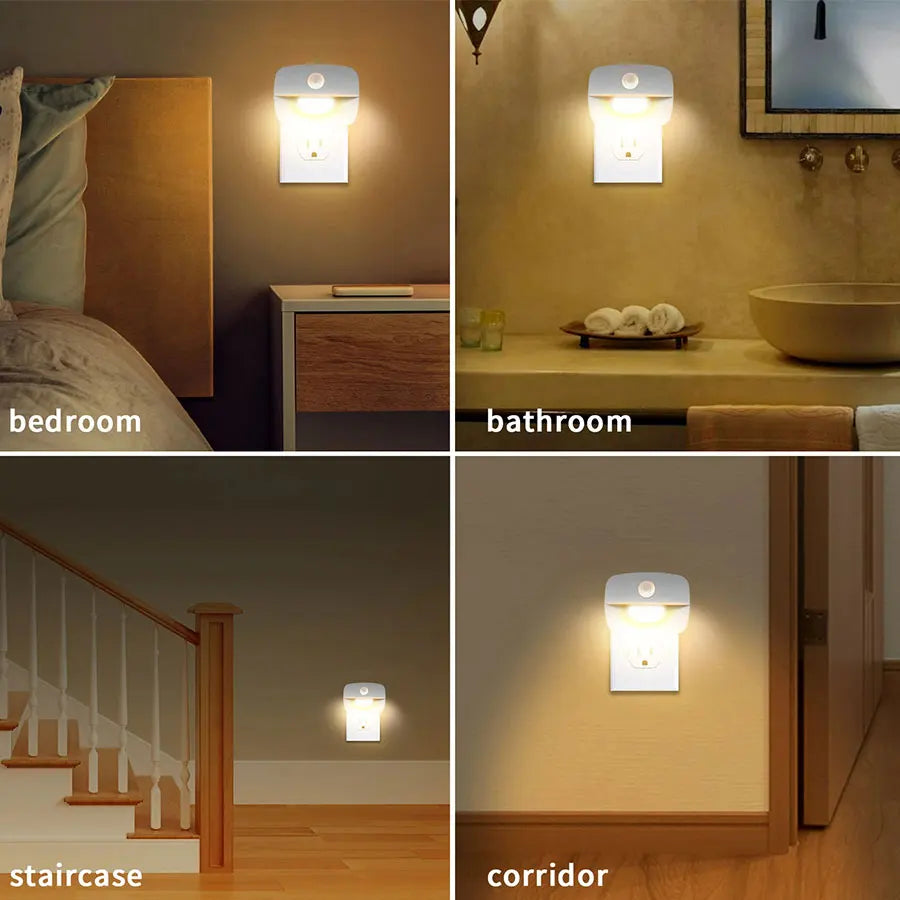 LED Night Light EU Plug In Smart Motion Sensor Light 220V Wall Lamp for Home Aisle WC Hallway Stair Kitchen Bedroom Night Lamp