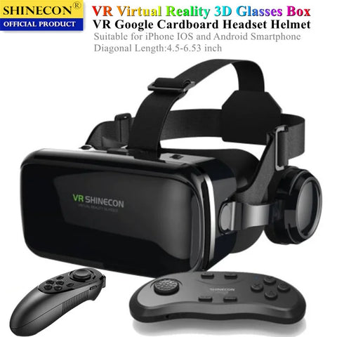 Original Virtual Reality VR Glasses Stereo Google Cardboard BOX Headset Helmet Watch 3D Video&Game for Cellphone,Wireless Rocker