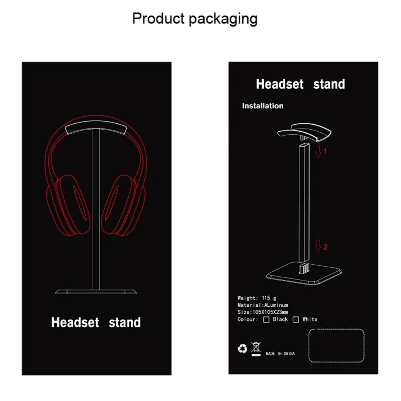 Over Ear Headset Stand Detachable Headphone Holder Gaming Headset Bracket Aluminum Alloy Earphone Display Rack