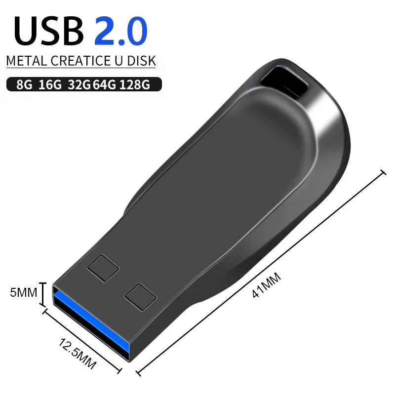 NEW USB Flash Drive 2.0 128GB 64GB 32GB 16GB 8GB Metal 2.0 Pendrive USB Stick Pen Drive 2.0 High Speed 64GB 128GB Free Shipping