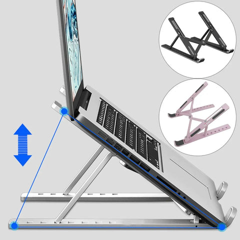 Laptop Holder Desk Stand Plastic ABS Aluminum Alloy Notebook Portable Computer Foldable Bracket Lifting for Macbook Apple Air