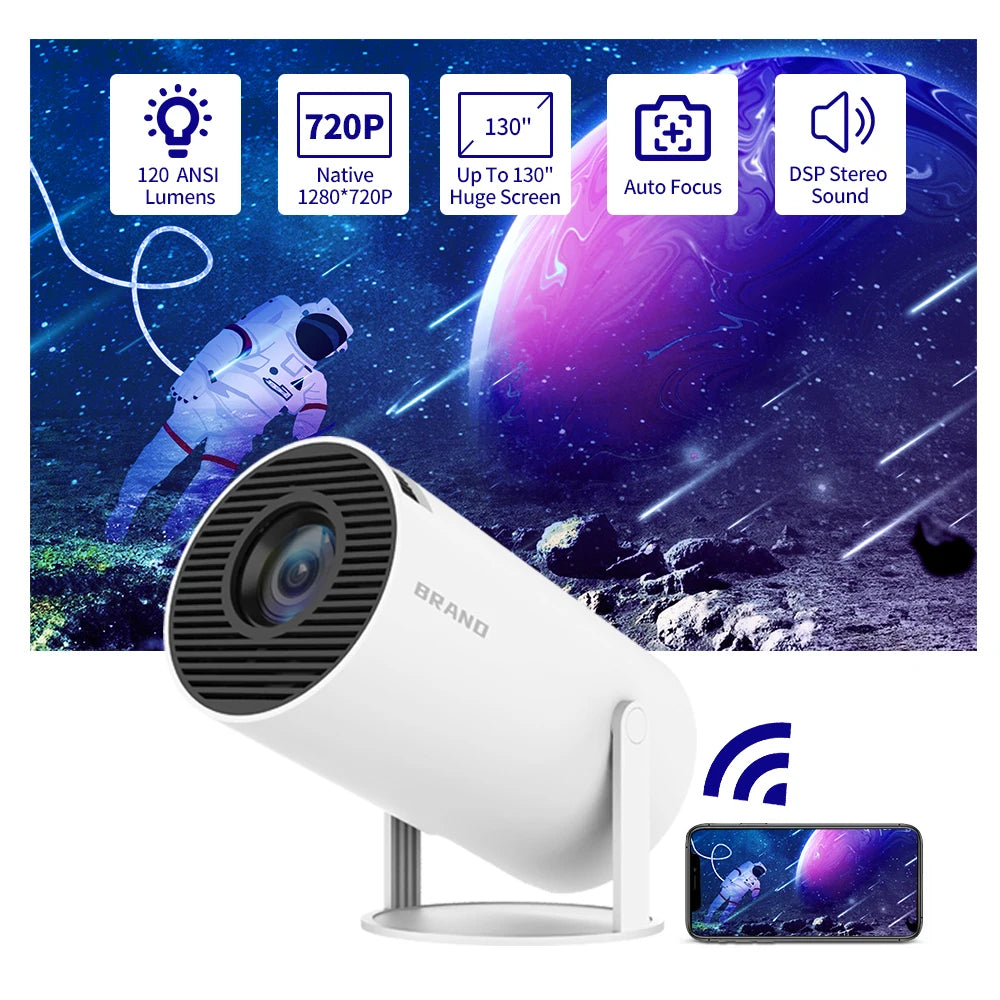 HY300 Projector Free Style for SAMSUNG XiaoMi Android WIFI Home Cinema 720P Outdoor 1080P 4K Supported HDMI USB