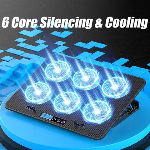 ICE COOREL Notebook Cooler A9 6 Fan Gaming For 13-19 Inch Laptop Stand Radiator RGB Laptop Cooler 2 USB Ports For Macbook