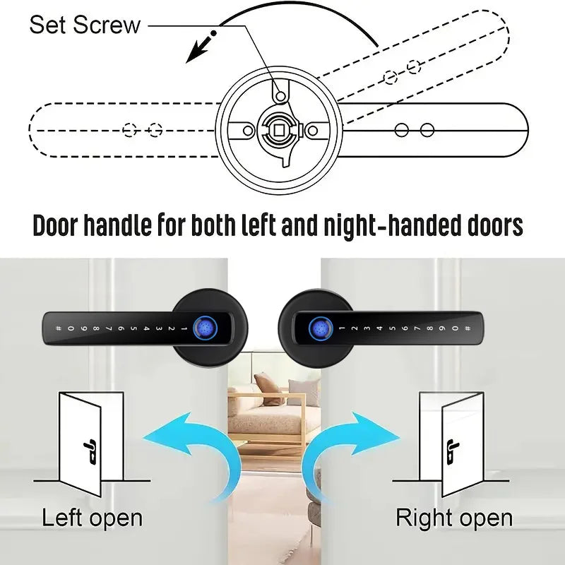 XSDTS Smart Door Lock Handle With Fingerprint Key card Digital Door Lock Keypad Key Entry electronic lock Do Brasil Sem taxas