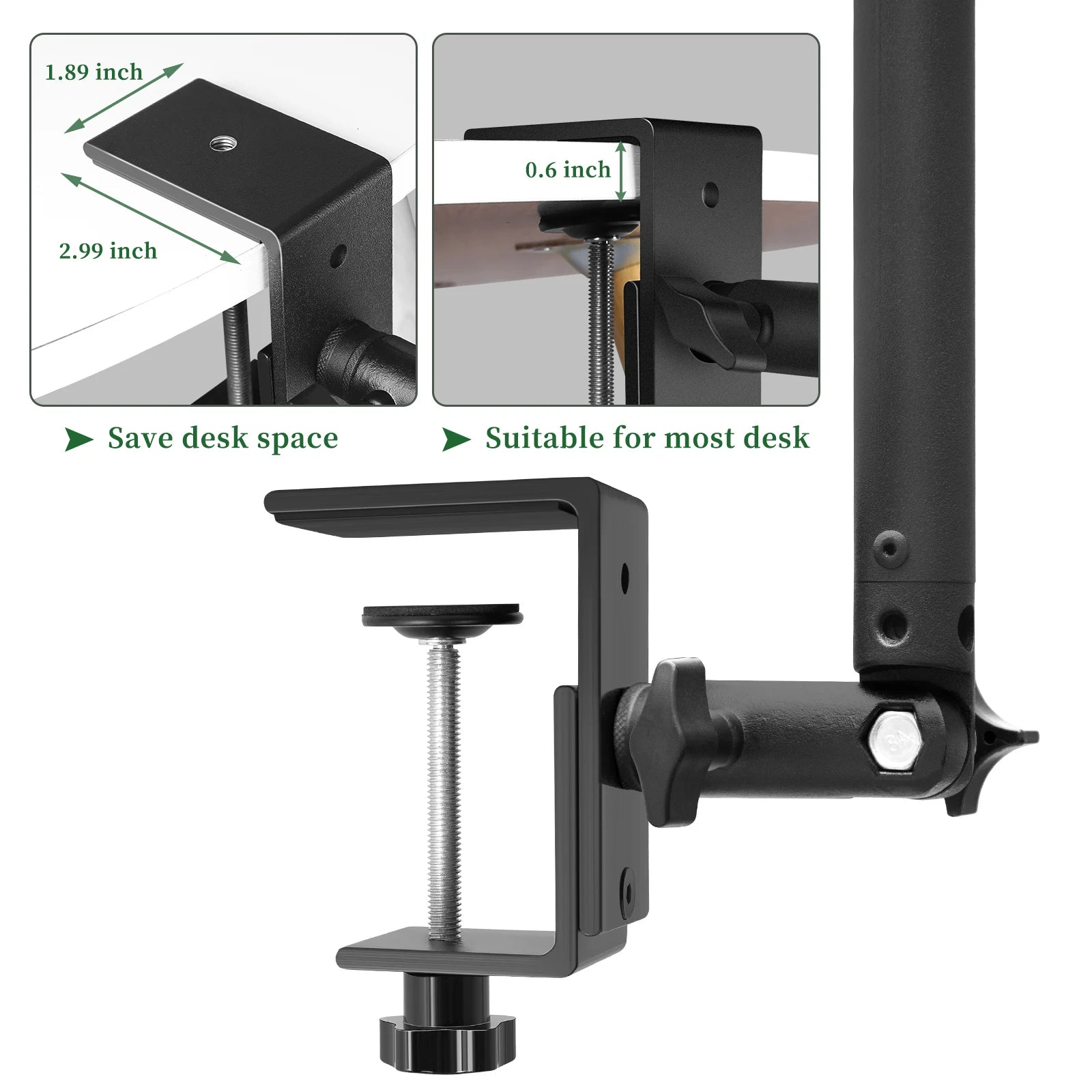 SH Desk Mount Stand With Ball Head ,Adjustable Table Frosted Tripod Stand Use For Ring Light,Video,Projector，Photo Studio Kit