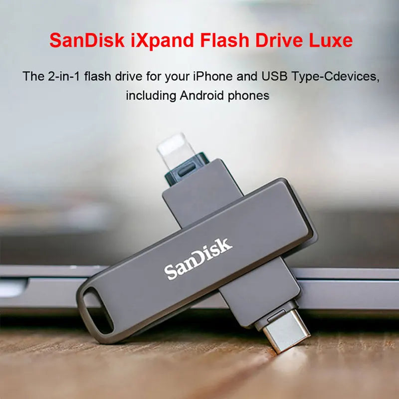 SanDisk USB Flash Drive iXpand OTG Lightning USB 3.0 Stick 256GB 128GB 64GB Pen Drive MFi For iPhone & iPad and USB U Disk OTG