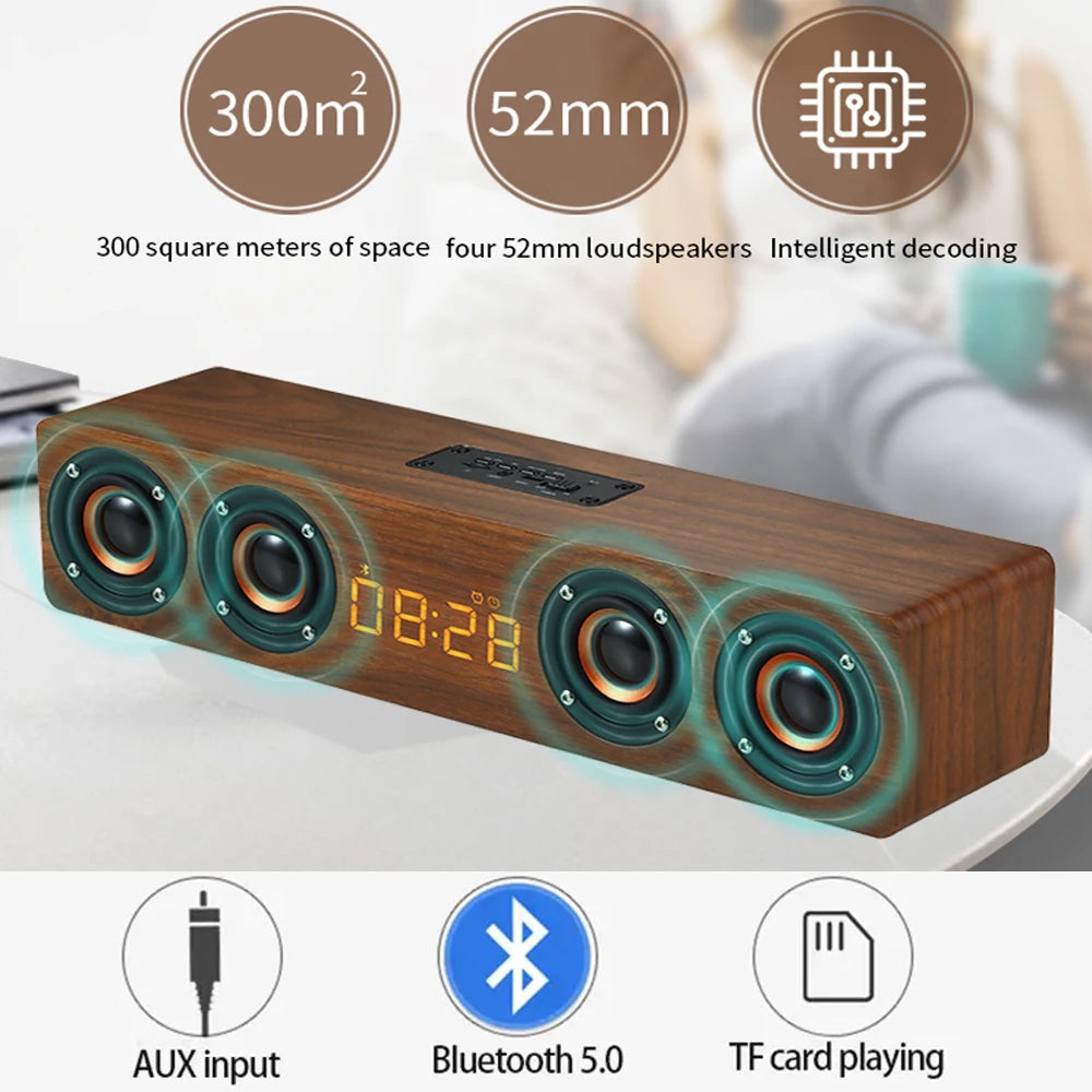 Rechargeable Bluetooth Soundbar Subwoofer Speaker with FM Radio function for Home or E-sport Game Room Desktop Decoration