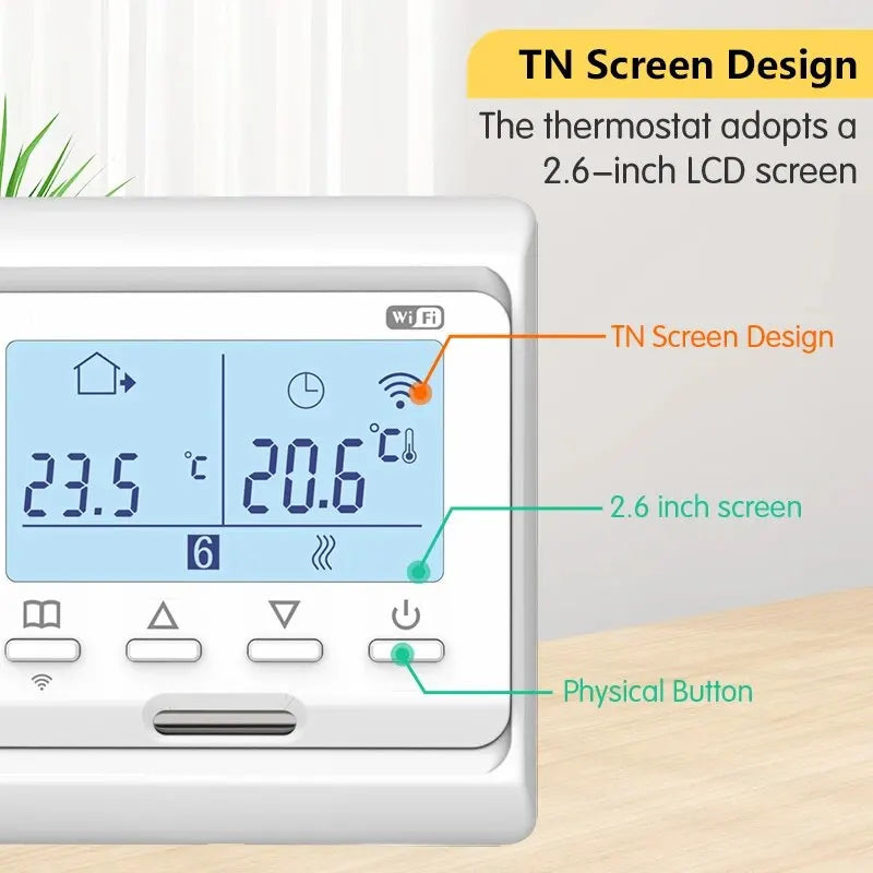 WiFi Smart Tuya Thermostat for Electric Floor Heating Water/Gas Boiler Temperature Remote Controller for Google Home, Alexa