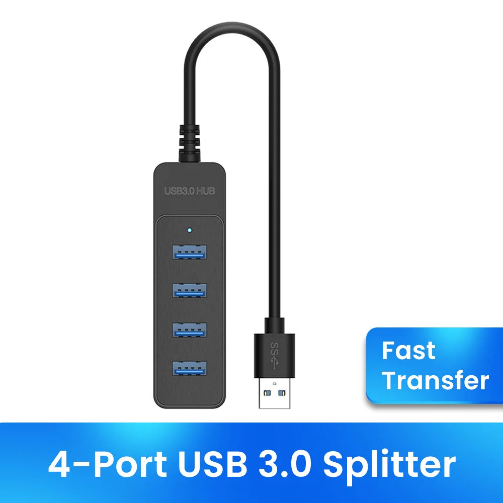 Elough 4 Ports USB HUB 3.0 High Speed Multi USB 3.0 Splitter Type c USB 2.0 Expander Power Adapter For PC Computer