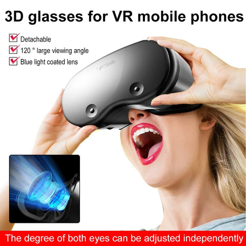 Virtual Reality 3D VR Headset Smart Glasses Helmet for Smartphones Cell Phone Mobile 5-7 Inches Lenses Binoculars