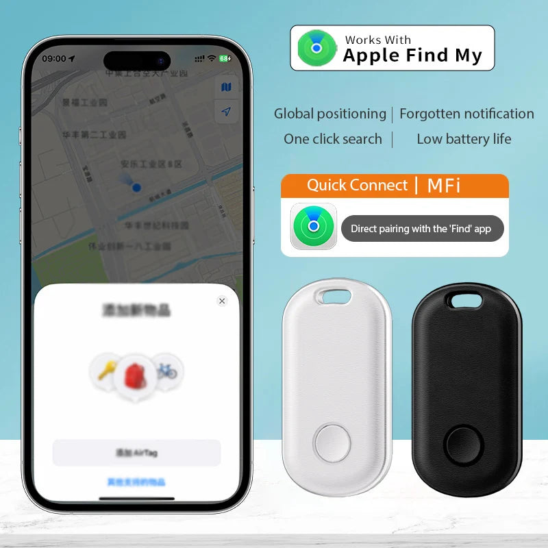 Smart Bluetooth GPS Tracker ITag Anti Lost Reminder Device Works with Apple Find My APP Key Bag Pet Kid Finder MFI Rated Locator