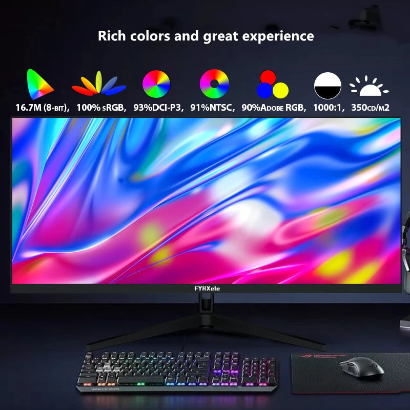 FYHXele 29 Inch Monitor 120Hz/200HZ Wide Display 21:9 IPS WFHD Desktop LED Gamer Computer Screen Not Curved DP/2560*1080