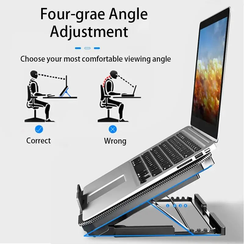 Large Gaming Laptop Cooler For 13 to 16 Inch Notebook Two USB Port Laptop Cooling Pads Wind Speed/Height Adjustable Laptop Stand